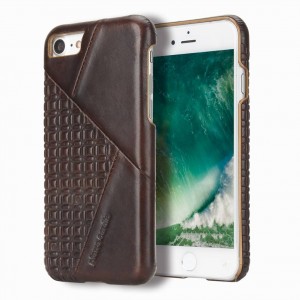 Pierre Cardin iPhone SE 2020 / 8 / 7 case cover dark brown genuine leather