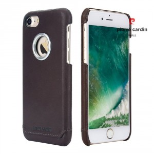 Pierre Cardin iPhone SE 2020 / 8 / 7 Hülle Cover Case Echtleder Braun