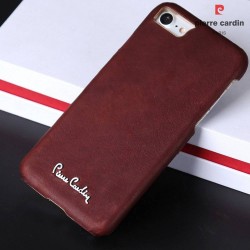 Pierre Cardin iPhone SE 2020 / 8 / 7 case cover real leather brown