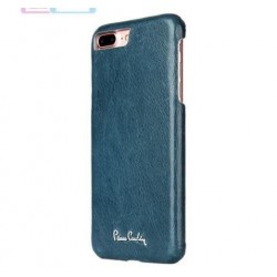 Pierre Cardin iPhone 8 Plus / 7 Plus Hülle Case Cover Echtleder Blau