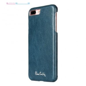 Pierre Cardin iPhone 8 Plus / 7 Plus Hülle Case Cover Echtleder Blau