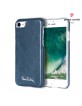 Pierre Cardin iPhone SE 2020 / 8 / 7 Hülle Case Cover Echtleder Blau