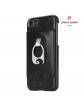 Pierre Cardin iPhone SE 2020 / 8 / 7 Case Genuine Leather Card Slot + Stand Ring Black