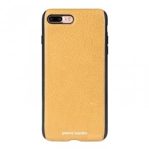 Pierre Cardin iPhone 8 Plus / 7 Plus case cover real leather yellow