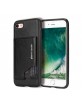 Pierre Cardin iPhone 8 Plus / 7 Plus Hülle Echtleder Kartenfach Stand Schwarz