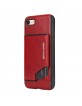 Pierre Cardin iPhone 8 Plus / 7 Plus Hülle Echtleder Kartenfach Stand Rot
