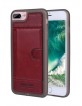 Pierre Cardin iPhone 8 Plus / 7 Plus Case Hülle Cover Echtleder Rot
