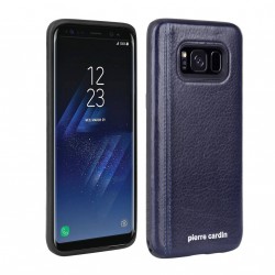 Pierre Cardin Samsung S8 Hülle Case Cover Echtleder Violett
