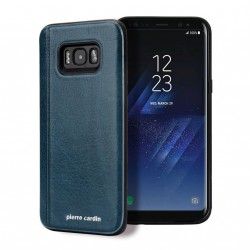 Pierre Cardin Samsung S8 Plus case cover real leather blue