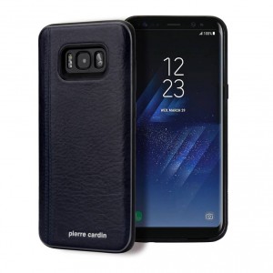 Pierre Cardin Samsung S8 Plus Hülle Cover Case Echtleder Violett