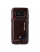 Pierre Cardin Samsung S8 Case Genuine Leather Stand Card Slot Dark Brown