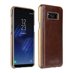 Pierre Cardin Samsung S8 case cover real leather brown