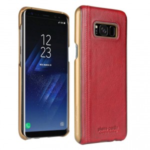 Pierre Cardin Samsung S8 Plus Hülle Case Cover Echtleder Rot