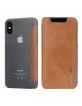 Pierre Cardin iPhone X / Xs book case cover real leather brown