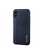 Pierre Cardin iPhone X / Xs case cover real leather sapphire blue