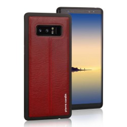 Pierre Cardin Samsung Note 8 Hülle Cover Case Echtleder Rot