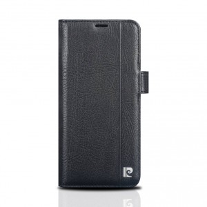 Pierre Cardin Samsung S9 Plus Genuine Leather Book Case Cover Black