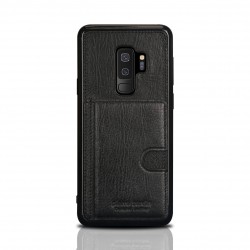 Pierre Cardin Samsung S9 Plus Case Real Leather Stand Card Slot Black