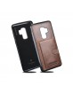 Pierre Cardin Samsung S9 Plus Cover Case Genuine Leather Stand Card Slot Brown