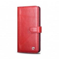 Pierre Cardin Samsung S9 Plus Genuine Leather Book Case Cover Red