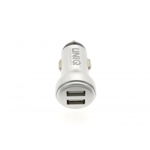 UNIQ car charger / charging cable dual USB port 2.4A white