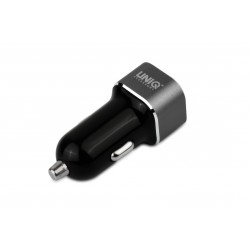 UNIQ Car Charger / Charging Cable Dual USB Port 2.4A Black