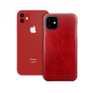 Pierre Cardin iPhone 11 Hülle Case Cover Echtleder Rot