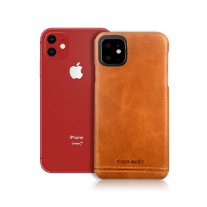 Pierre Cardin iPhone 11 case cover real leather brown