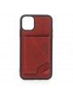 Pierre Cardin iPhone 11 Case Cover Genuine Leather Stand Card Slot Red