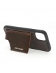 Pierre Cardin iPhone 11 Case Real Leather Stand Card Slot Dark Brown