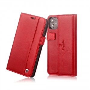 Pierre Cardin iPhone 11 Book Case Genuine Leather Red