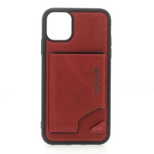 Pierre Cardin iPhone 11 Pro Max Hülle Case Cover Echtleder Stand Kartenfach Rot