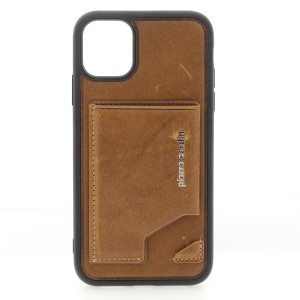 Pierre Cardin iPhone 11 Pro Max Case Cover Genuine Leather Stand Card Slot Brown