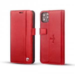 Pierre Cardin iPhone 11 Pro Max Book Case Genuine Leather Red