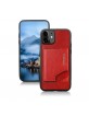 Pierre Cardin iPhone 12 Mini Hülle Case Cover Echtleder Stand Kartenfach Rot