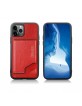 Pierre Cardin iPhone 12 Pro Max Case Cover Genuine Leather Stand Card Slot Red