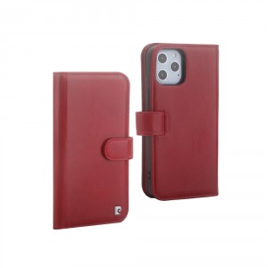 Pierre Cardin iPhone 12 Pro Max Book Case Genuine Leather Red