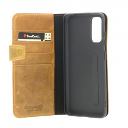 Pierre Cardin Samsung S20 Genuine Leather Book Case Cover Brown