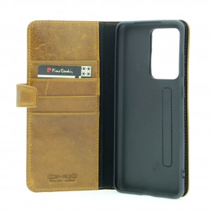 Pierre Cardin Samsung S20 Ultra Genuine Leather Book Case Cover Brown
