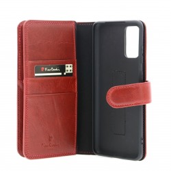 Pierre Cardin Samsung S20 Plus Case Book Case Genuine Leather Red