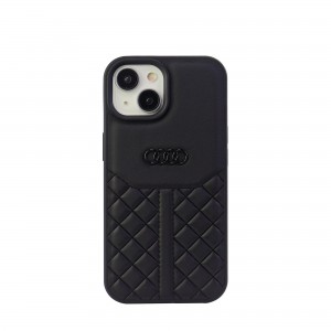 Audi iPhone 14 Case Cover Genuine Leather Q8 Series Black