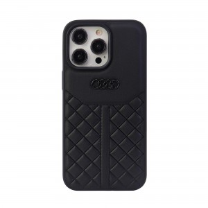 Audi iPhone 14 Pro Max Case Cover Genuine Leather Q8 Series Black