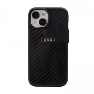 Audi iPhone 15 Hülle Case Cover R8 Real Carbon Schwarz