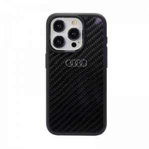 Audi iPhone 15 Pro Case Cover R8 Real Carbon Black