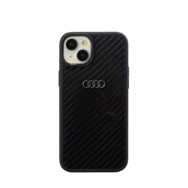 Audi iPhone 15 Plus Hülle Case Cover R8 Real Carbon Schwarz: PDA-Punkt