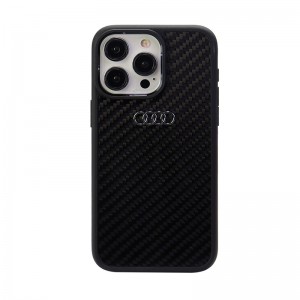 Audi iPhone 15 Pro Max Hülle Case Cover R8 Real Carbon Schwarz