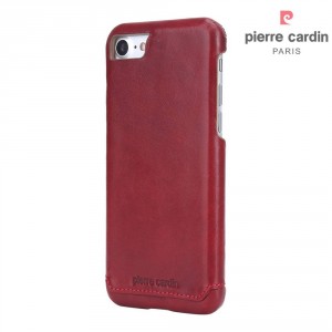 Pierre Cardin iPhone SE 2022, 2022, 8, 7 Hülle Echtleder Case Cover Rot