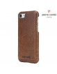 Pierre Cardin iPhone SE 2022, 2022, 8, 7 case cover real leather brown