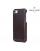 Pierre Cardin iPhone SE 2022, 2022, 8, 7 cover case genuine leather brown