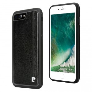 Pierre Cardin iPhone 8 Plus / 7 Plus Cover Case Genuine Leather Case Black